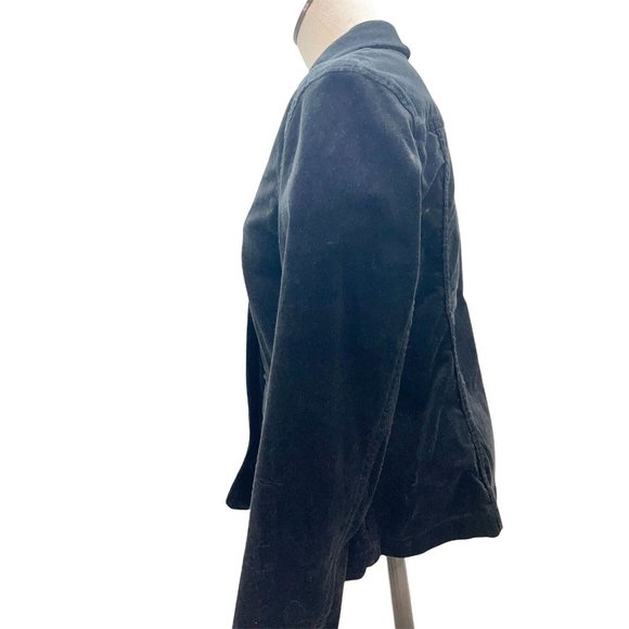 Relativity Womens Small Black Corduroy Button Up Jacket Pockets - Picture 3 of 8
